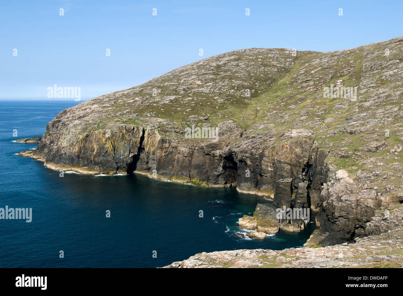 Doirlinn la tête, sur les pentes ouest du Ben Tangaval, Ile de Barra, Western Isles, Ecosse, Royaume-Uni Banque D'Images