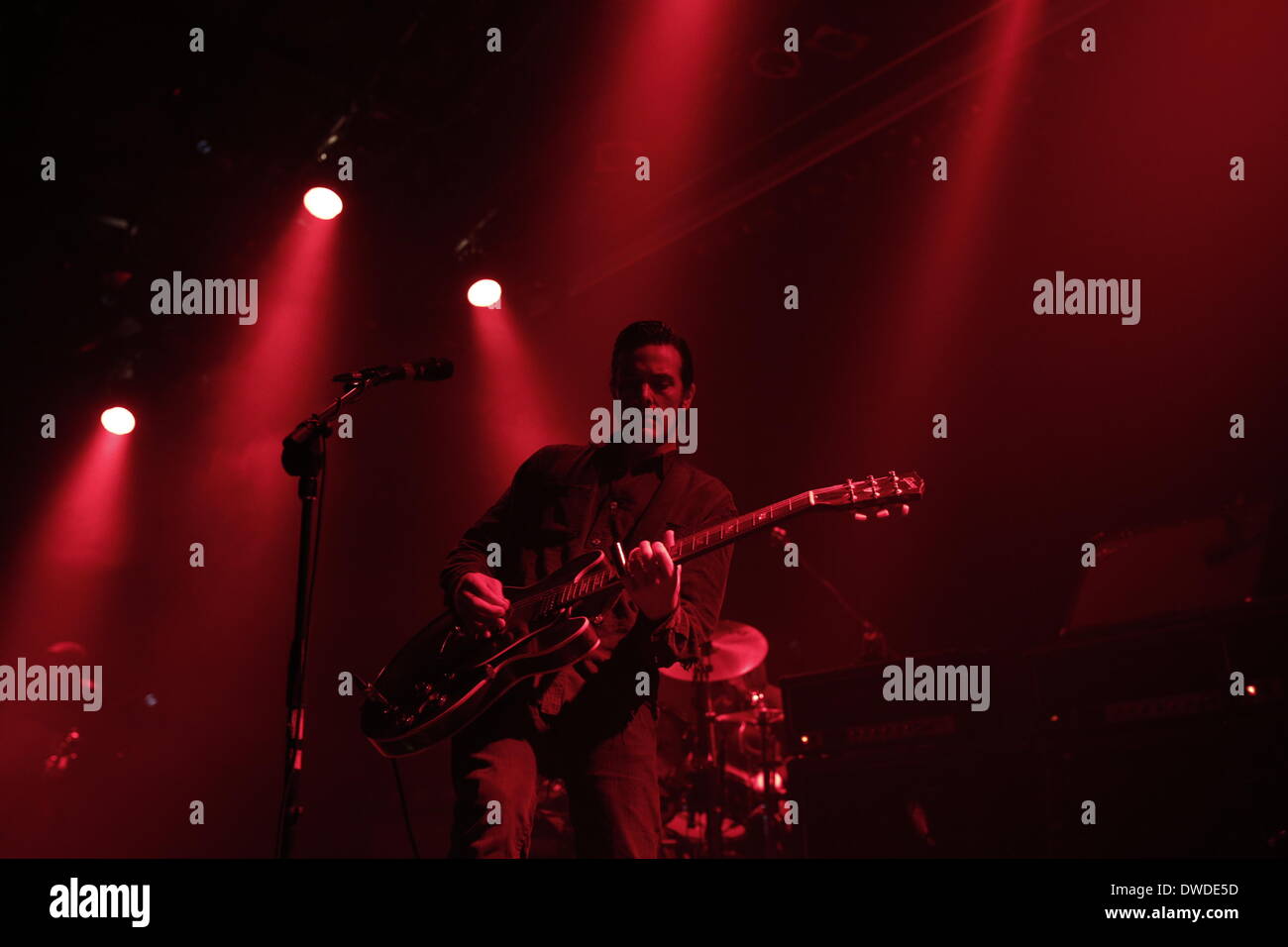 Thessalonique, Grèce . Le 05 Mar, 2014. Le groupe de rock américain originaire de San Francisco, Californie, Black Rebel Motorcycle Club effectue à Thessalonique, Grèce le 5 mars 2014. Credit : Konstantinos Tsakalidis/Alamy Live News Banque D'Images