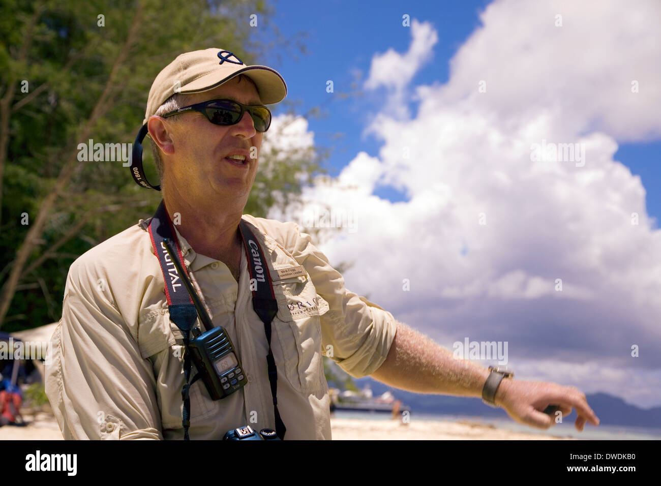 Orion Chef de l'expédition de Mick Fogg, à Kennedy (Îles Salomon, Pacifique Sud Banque D'Images