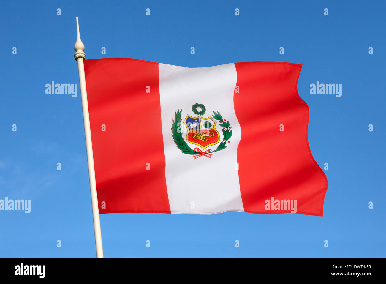 Le drapeau national du Pérou Banque D'Images