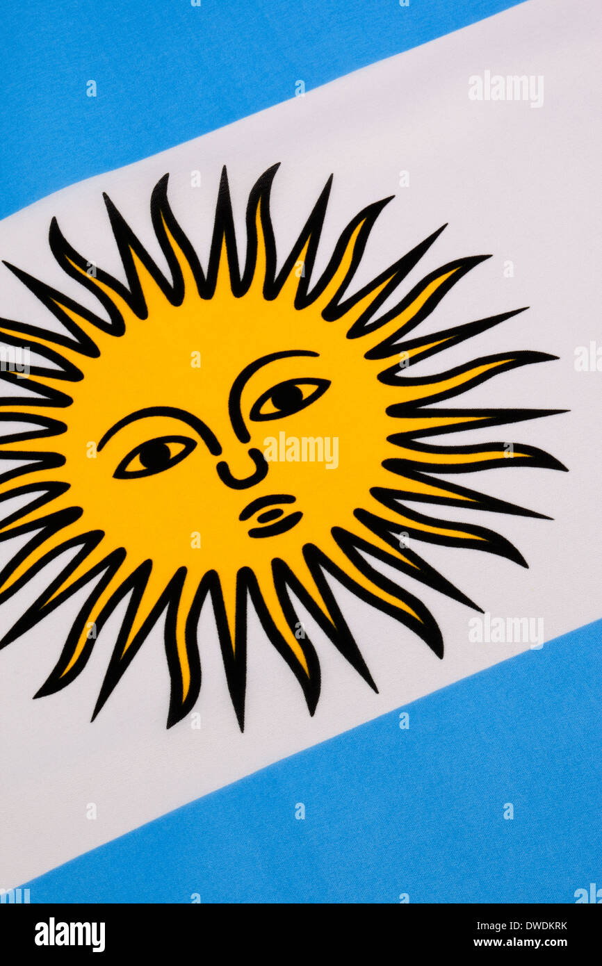 Le drapeau national de l'Argentine Banque D'Images