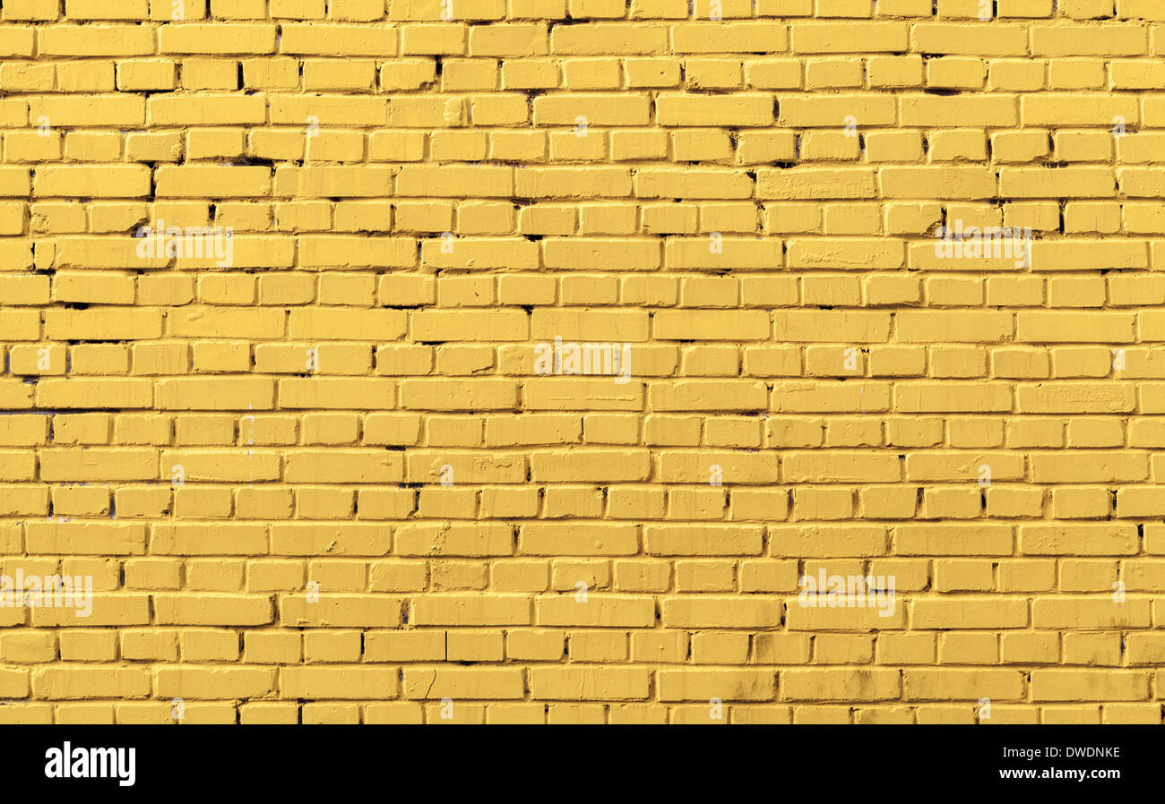 Modèle mur de brique jaune texture de fond photo Banque D'Images