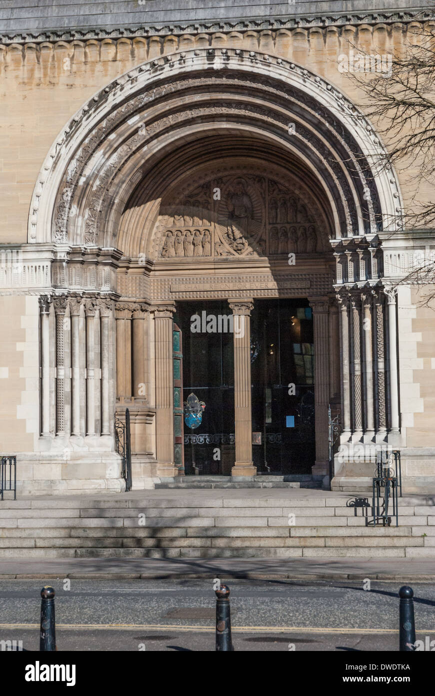 L'entrée de la cathédrale de Belfast Banque D'Images