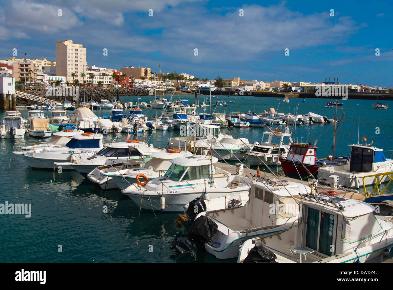 Port pour les yachts et autres bateaux privés, Puerto del Rosaro, Fuerteventura, Îles Canaries, Espagne, Europe Banque D'Images