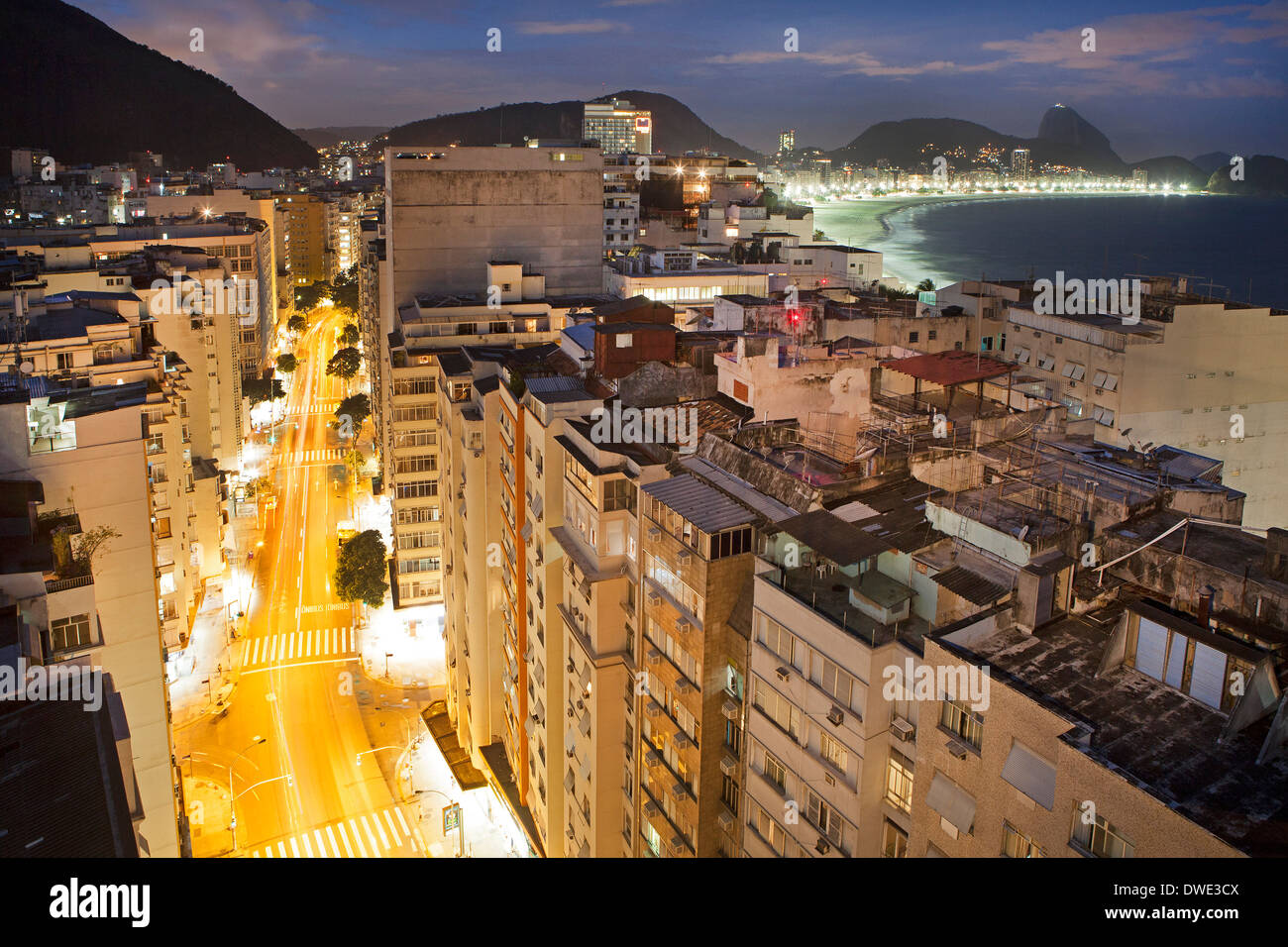 Vue de la plage de Copacabana et le quater Banque D'Images