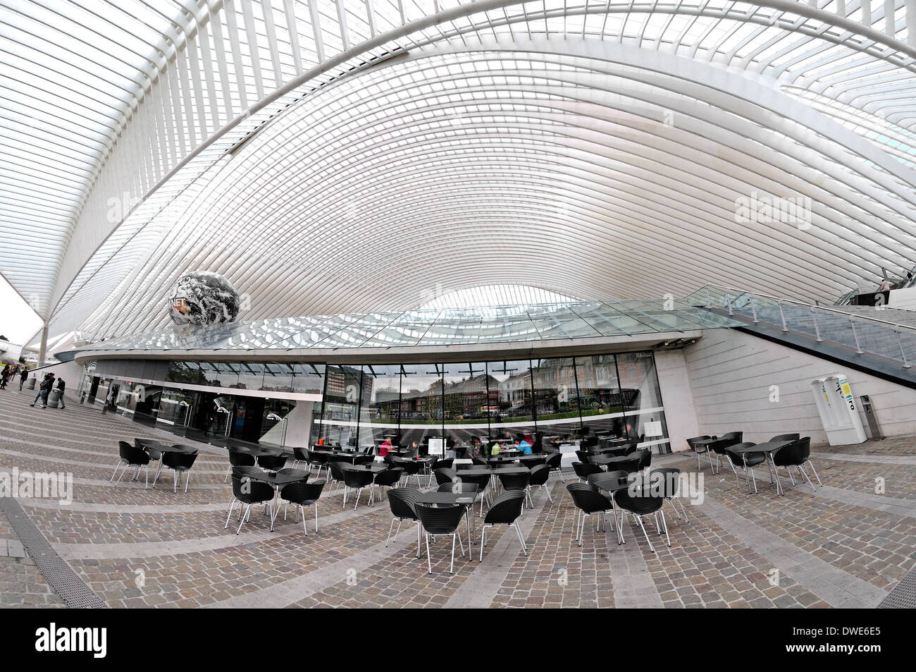 Liège, Belgique. Gare centrale - Gare des Guillemins (2009 - Santiago Calatrava Valls) Banque D'Images