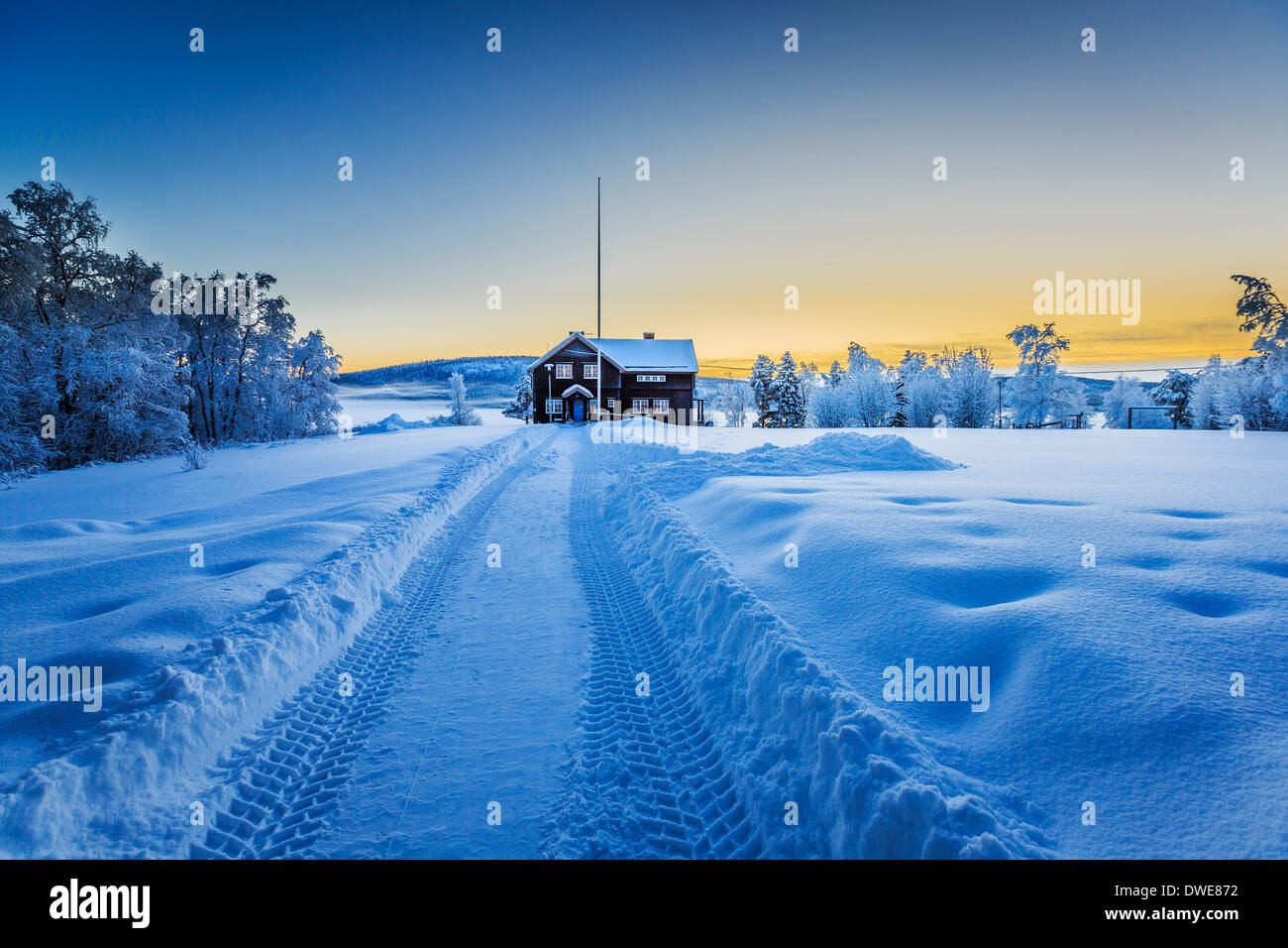 L'hiver en Laponie, Suède Banque D'Images