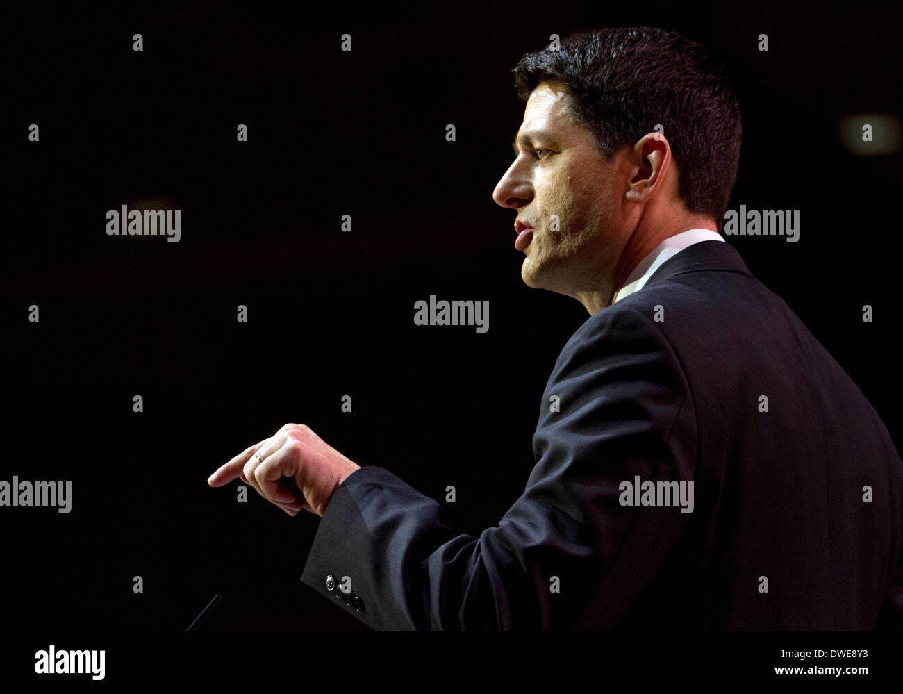 Membre du Congrès républicain du Wisconsin Paul Ryan parle lors d'une allocution aux délégués de la CPAC Banque D'Images