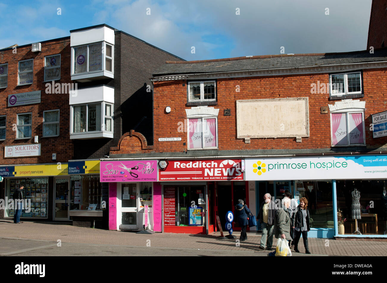 Alcester Street, centre-ville de Redditch, Worcestershire, Royaume-Uni Banque D'Images