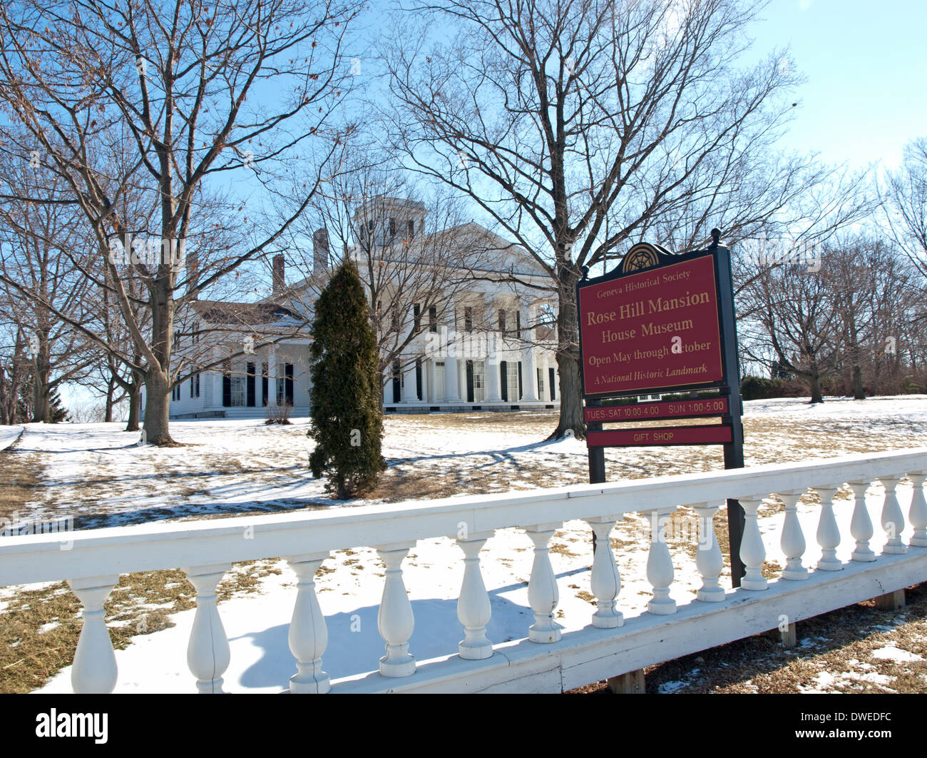 Genève, New York, USA. Mars 6,2014. La Belle Rose Hill l hôtel particulier en hiver Banque D'Images