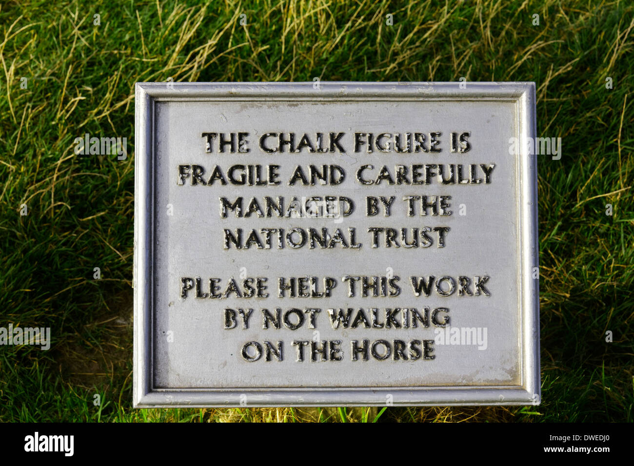 Pour le National Trust sifn Ufflington Cheval, Oxfordshire, Angleterre Banque D'Images
