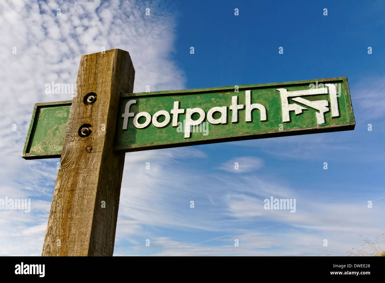 Sentier sign in Oxfordshire, Angleterre Banque D'Images