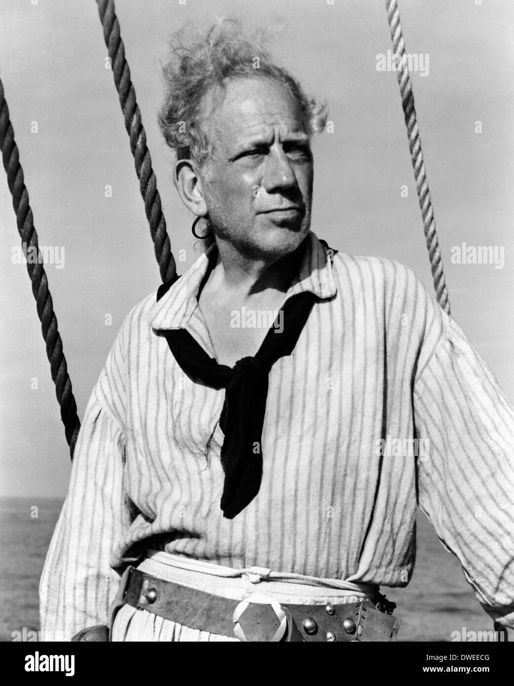 Melvyn Douglas, sur-ensemble du film, "Billy Budd" réalisé par Peter Ustinov, 1962 Banque D'Images