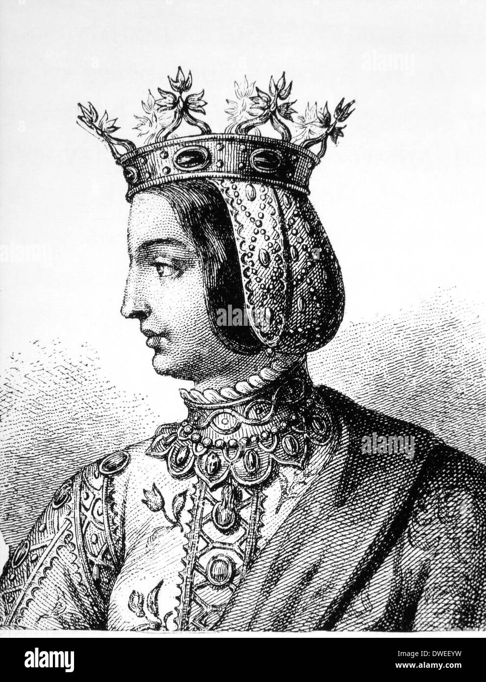 Isabelle I de Castille (1451-1504), Reine de Castille et Léon, 1474-1504, épouse de Ferdinand II d'Aragon Banque D'Images