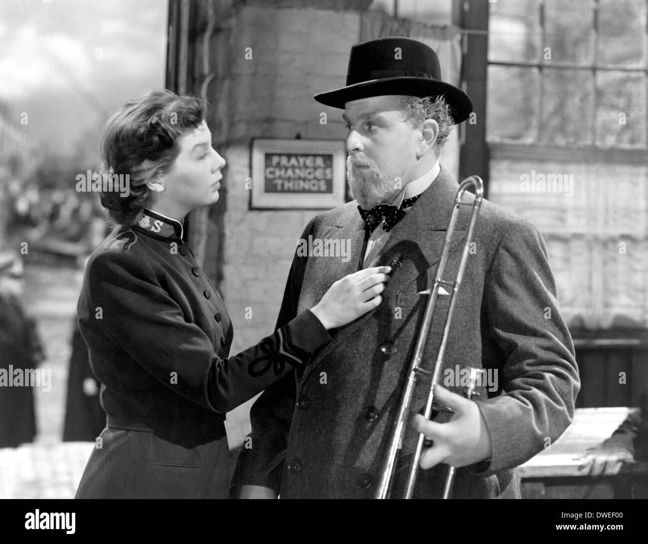 Wendy Hiller et Robert Morley, sur -tournage du film "Major Barbara", réalisé par Gabriel Pascal, 1941 Banque D'Images