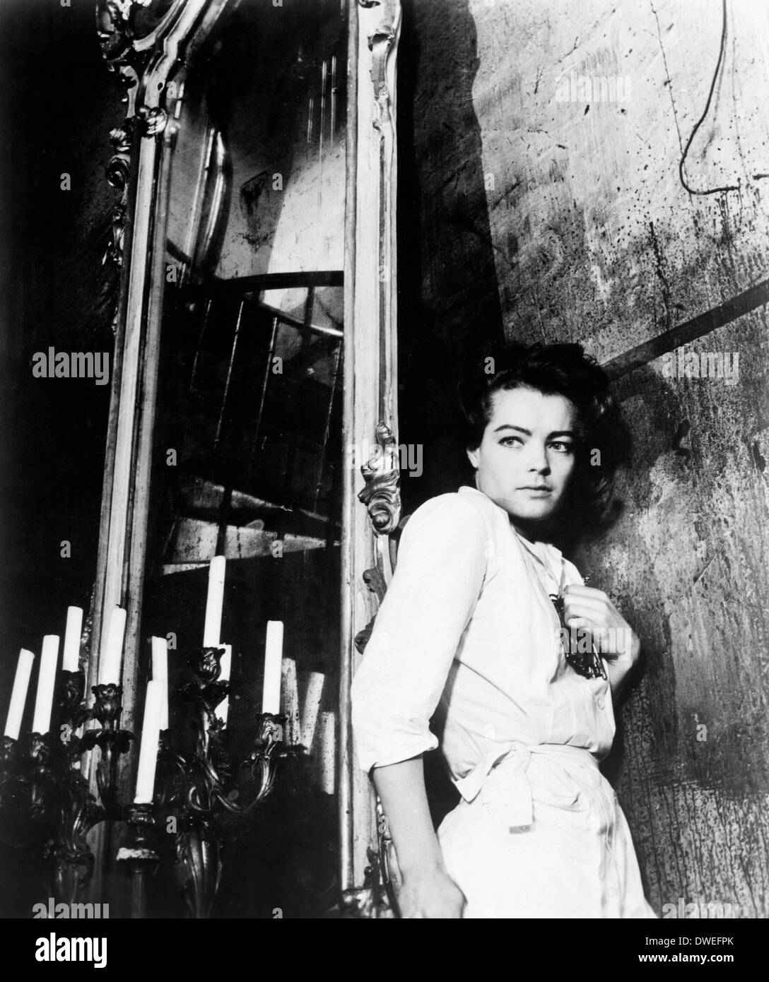 Romy Schneider, sur-ensemble du film, 'Le procès' réalisé par Orson Welles, 1962 Banque D'Images
