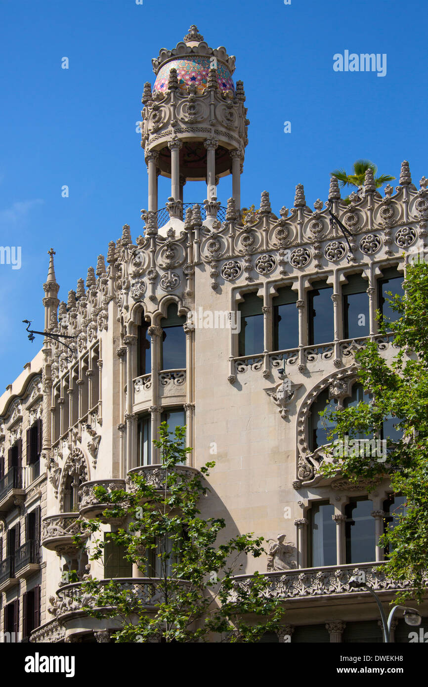 La conception moderniste de la Casa Lleó Morera dans le quartier de l'Eixample de Barcelone, dans la région de l'Espagne Catalogne Banque D'Images