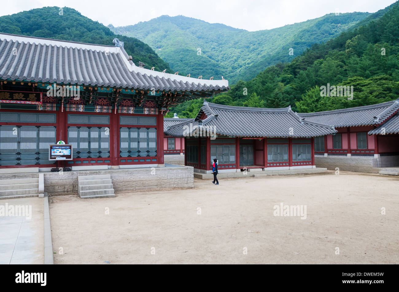 L'architecture coréenne traditionnelle dans un village historique en Corée du Sud. Banque D'Images