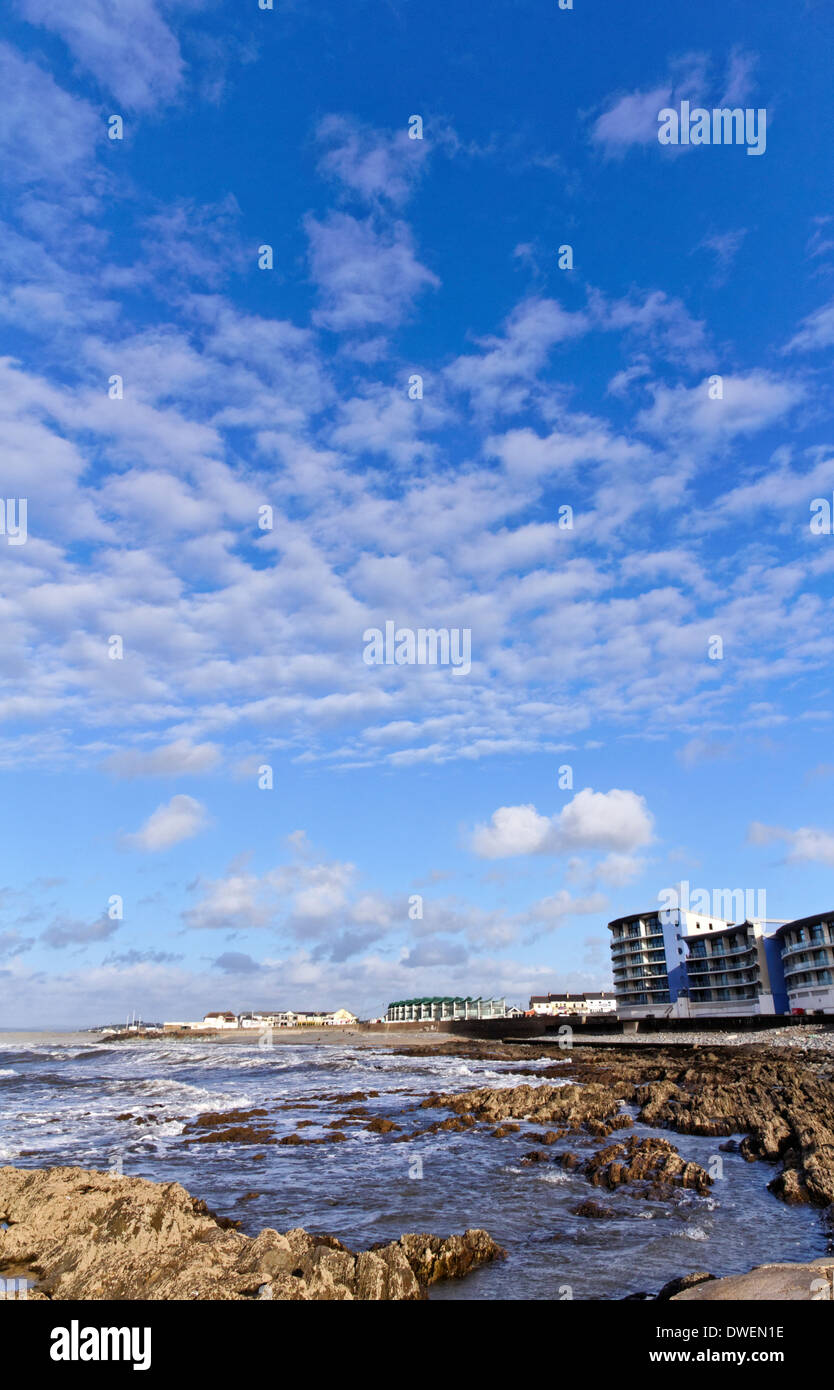 La côte au village de Westward Ho !, Devon, Angleterre Banque D'Images