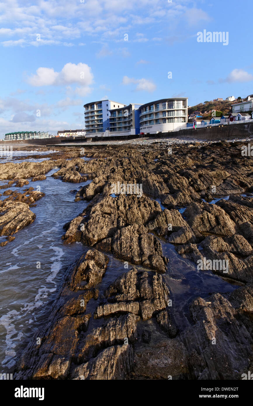La côte au village de Westward Ho !, Devon, Angleterre Banque D'Images