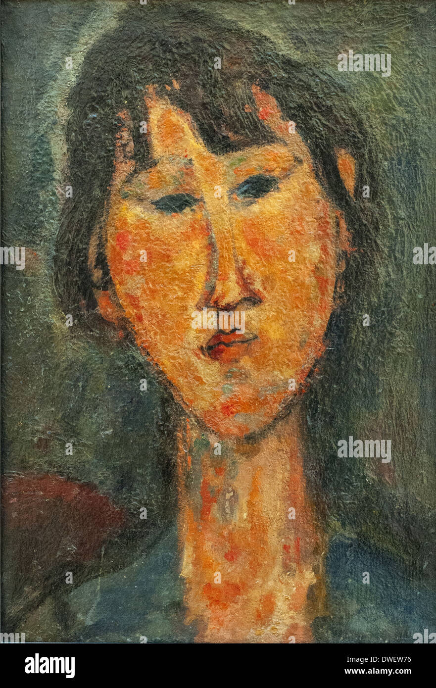 Amedeo Modigliani - Tête de femme - 1920 - Musée d'Art Moderne Paris Banque D'Images