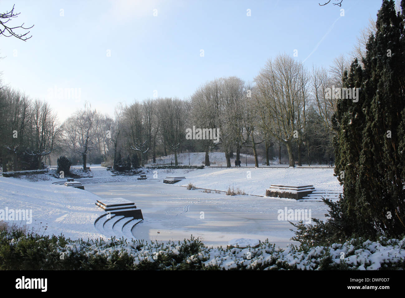Noorderplantsoen park, Groningen, Pays-Bas en hiver Banque D'Images