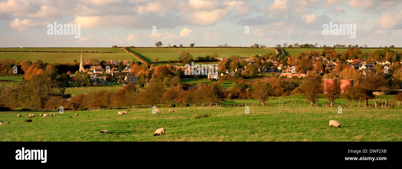 Vue sur village Barrowden, Rutland Comté, Angleterre Royaume-uni Grande-Bretagne Banque D'Images