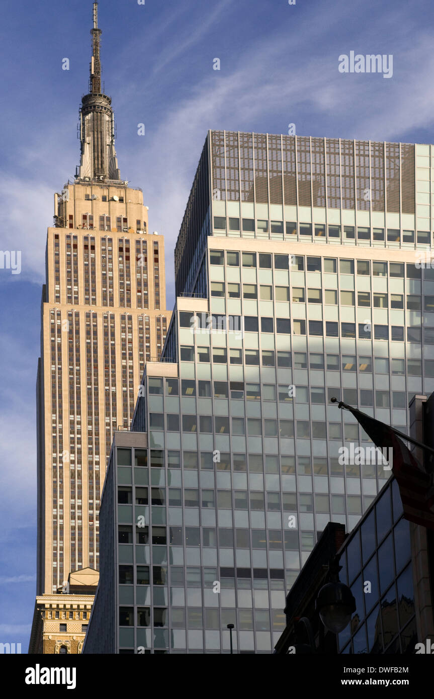 L'Empire State est le plus célèbre et bien-aimé Building à New York. Elle a été ouverte le 1er mai 1931 par le Président Hoover Banque D'Images