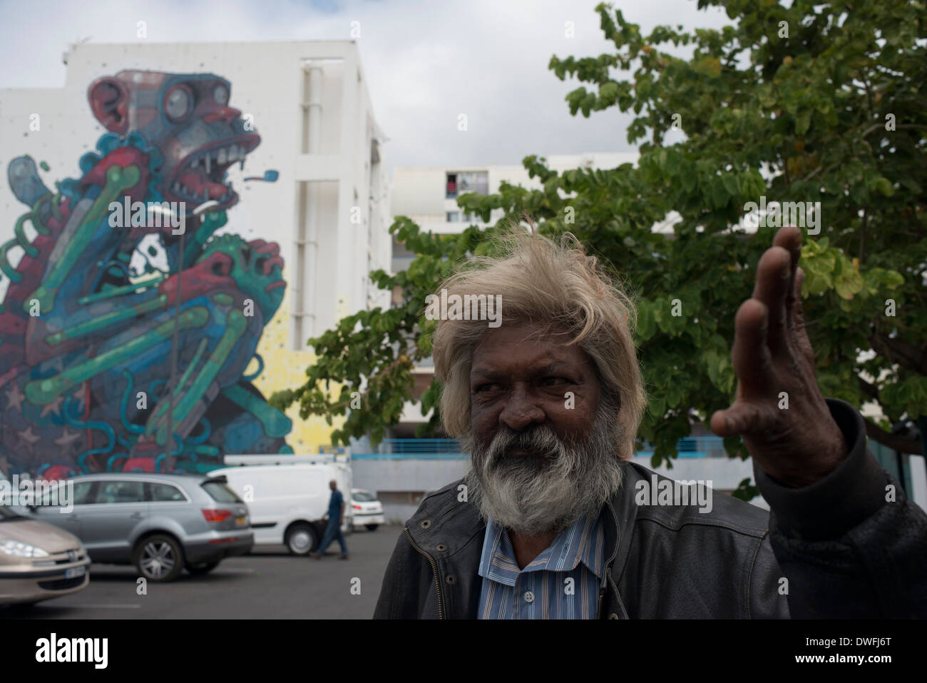 Visite à pied du centre de Saint Denis. Saint-Denis, la capitale de l'île de la réunion est un département français d'outre mer Banque D'Images