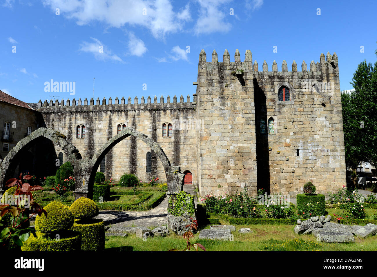 Le Palais de l'archevêque et le Jardim de Santa Barbara Gardens Banque D'Images