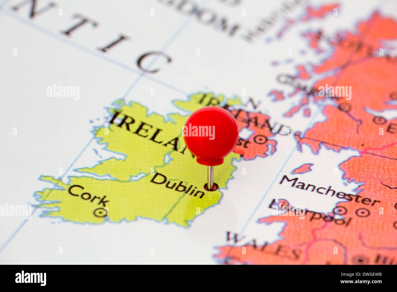 Molette Rouge Ronde Tack Pincé Par Ville De Dublin Le Carte