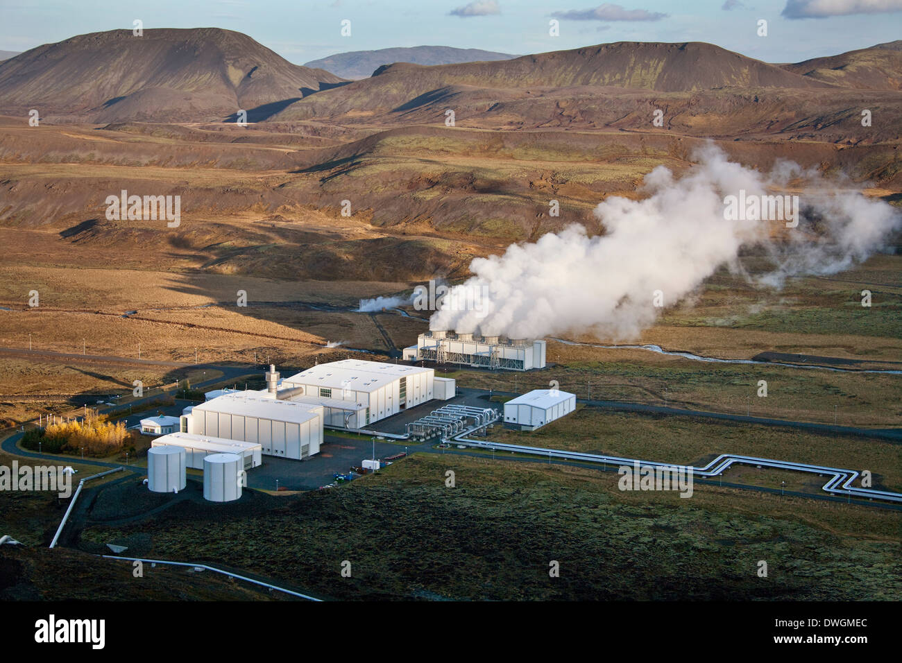 La centrale électrique géothermique en Islande Banque D'Images
