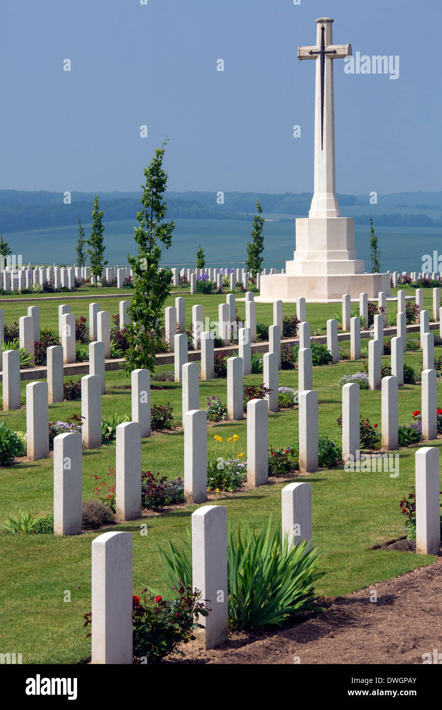 Dans le cimetière australien vallee de la somme dans le nord de la France Banque D'Images