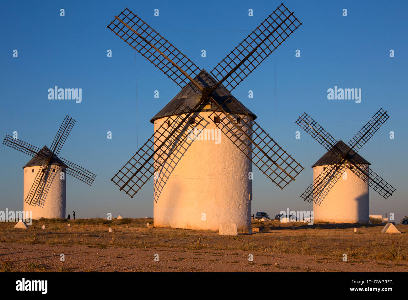 Les moulins à vent de Campo de Criptana dans la région de Castille-La Manche du centre de l'Espagne. Banque D'Images