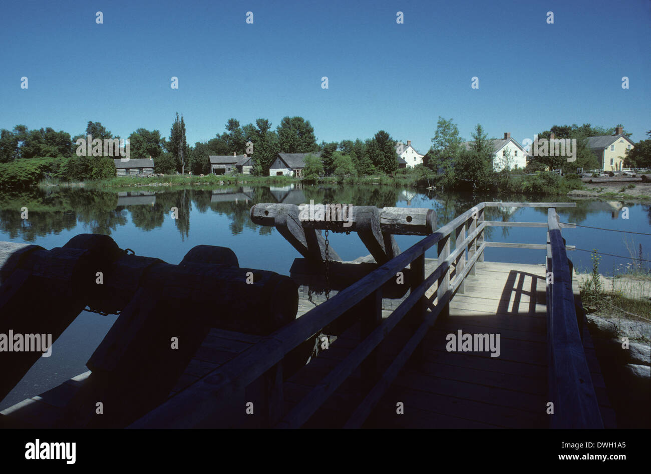 Réflexion Village, Upper Canada Village, Ontario, Canada Banque D'Images