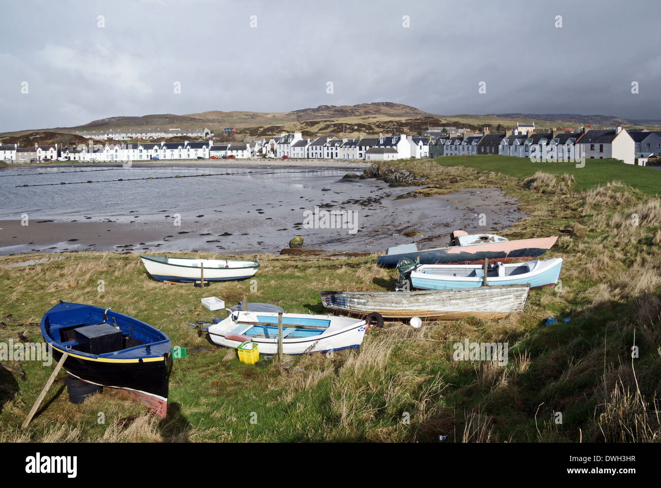 Vue Port Ellen Western Isles Ecosse Islay Banque D'Images