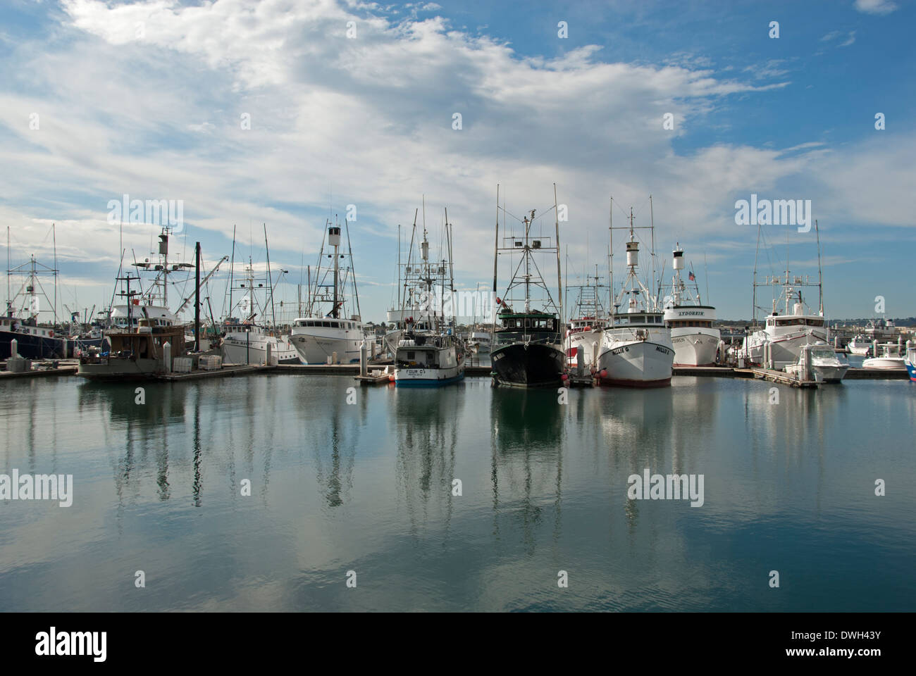 Bateaux de pêche commerciale à G Street Pier San Diego Californie Banque D'Images