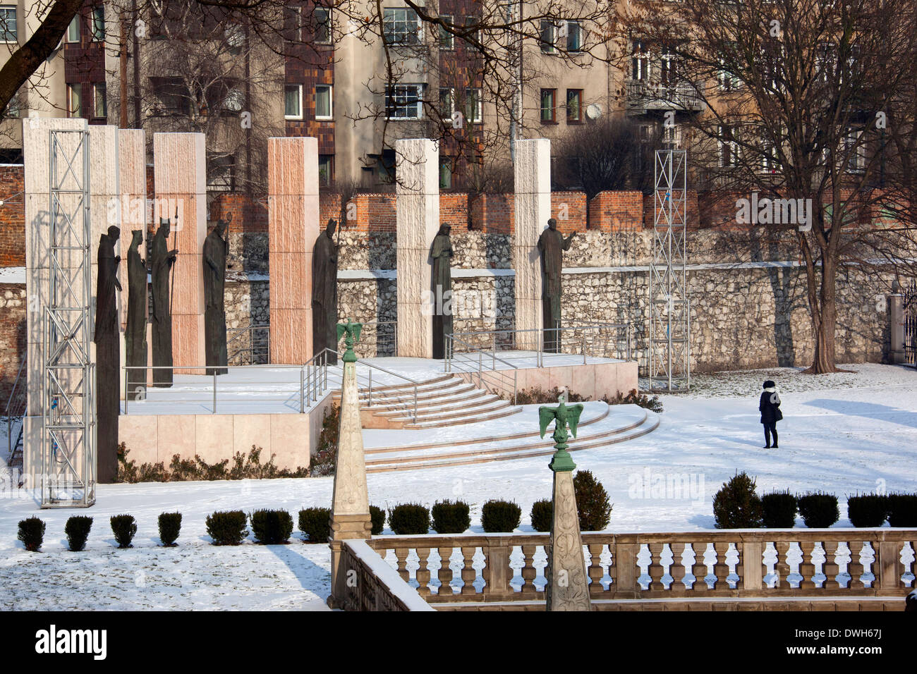 Le Monument des rois dans le quartier Kazimierz de Cracovie en Pologne. Banque D'Images