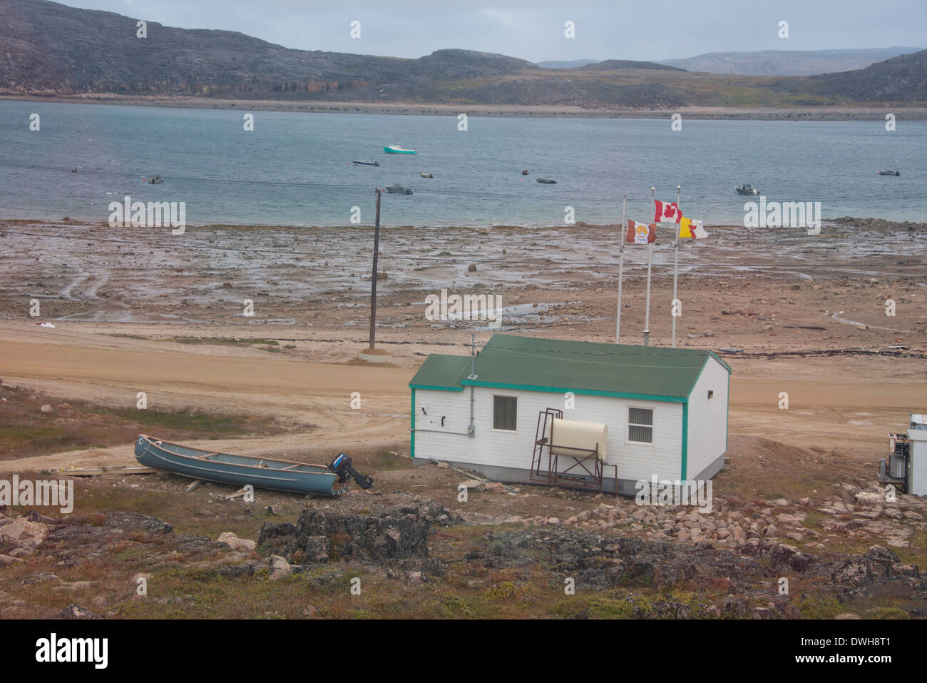Au Canada, le Nunavut, région de Qikiqtaaluk, Cape Dorset. Capitale de l'art inuit, célèbre pour la fabrication d'impression natif et sculpture en pierre. Banque D'Images