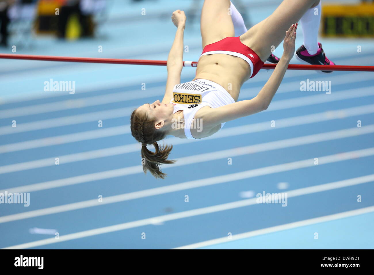 Yaroslava mahuchikh d'ukraine dans la finale du saut en hauteur Banque