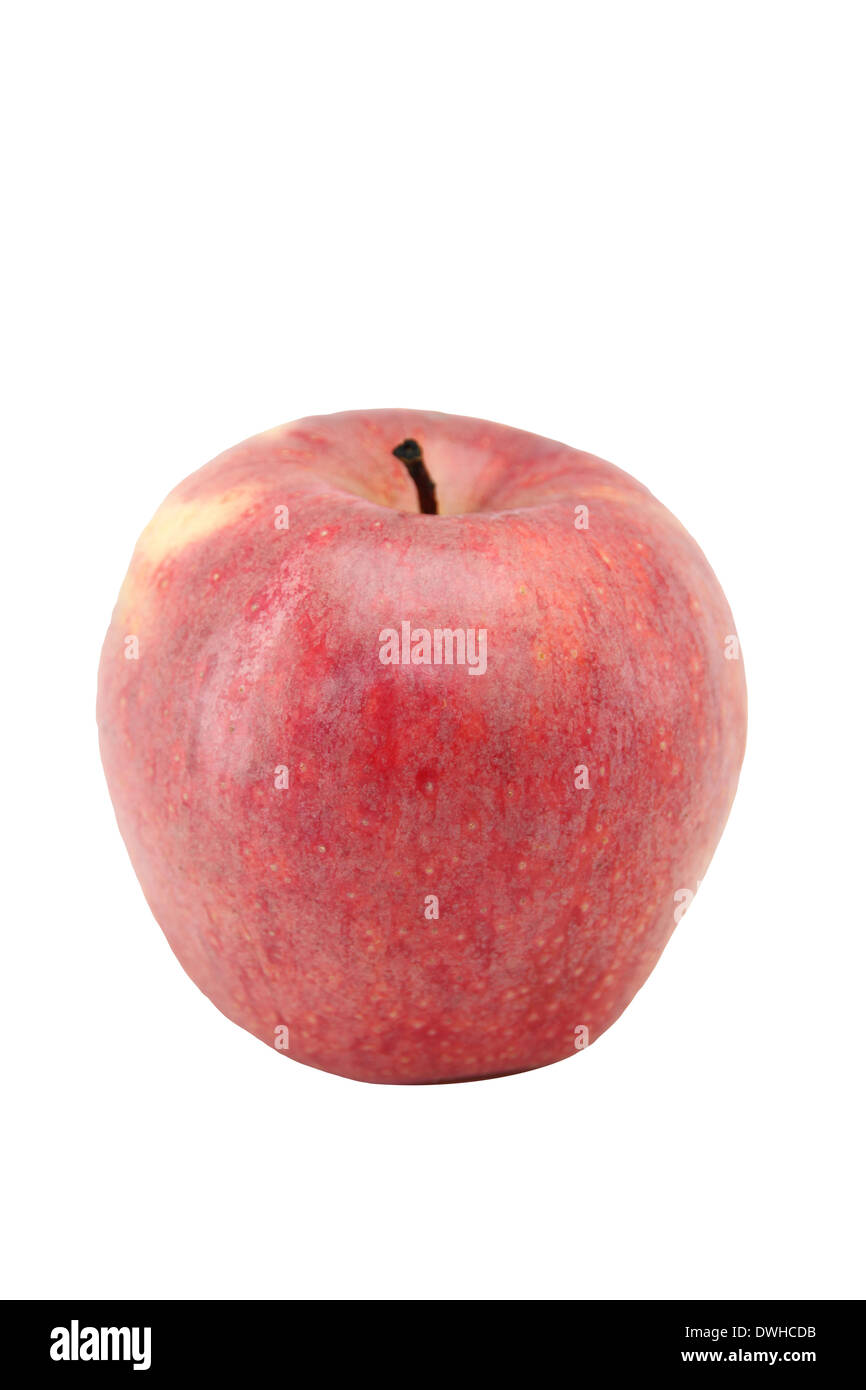 Pomme Rouge isolé sur fond blanc. Banque D'Images