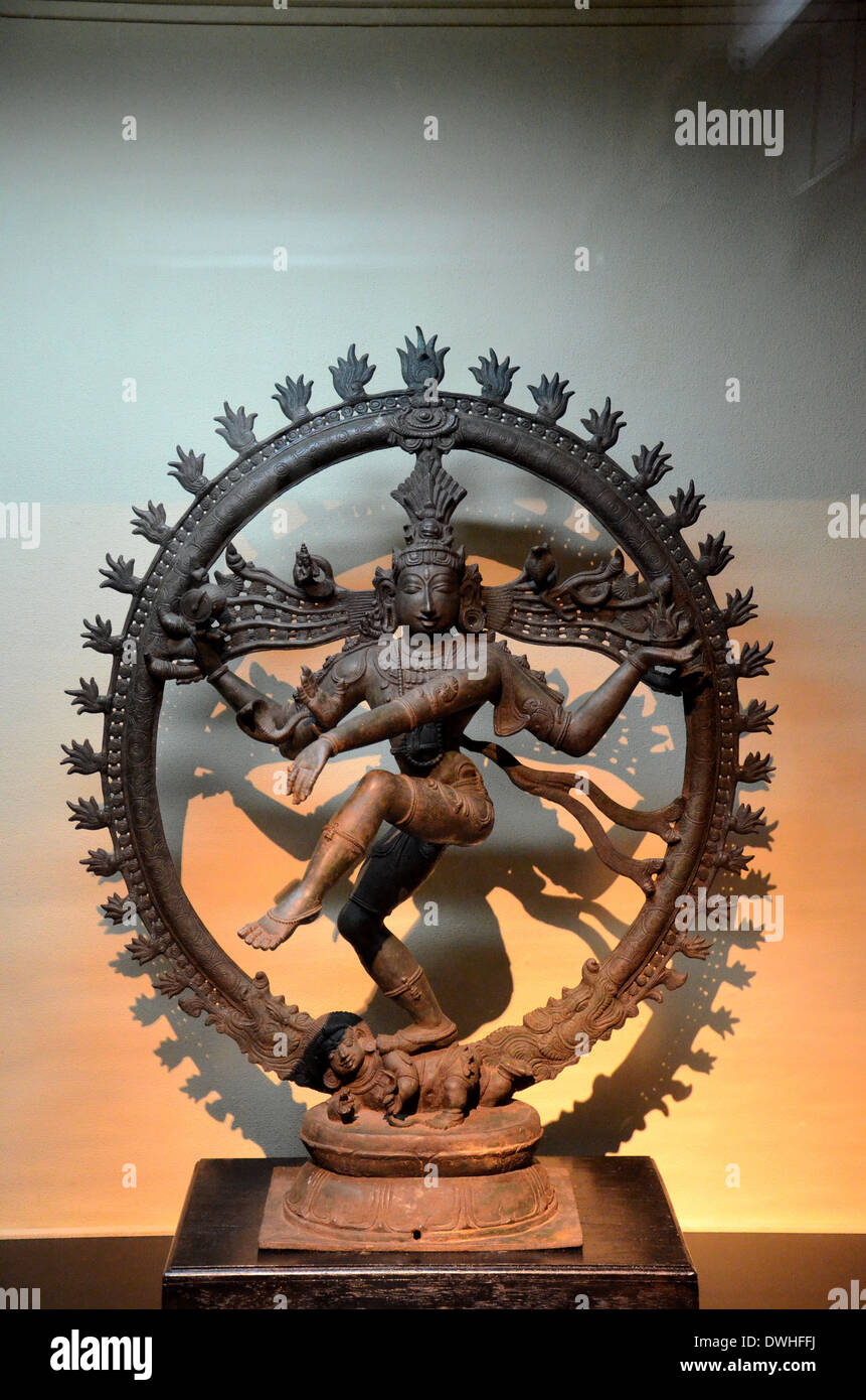 Statue Nataraja Shiva Dansant 34,3 Cm – Idole Laiton Massif Pour Yoga, Méditation & Décoration Spirituelle
