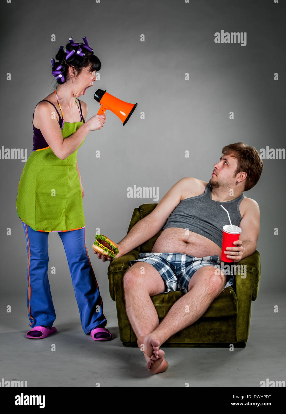 Querelle du mari avec la femme Banque D'Images