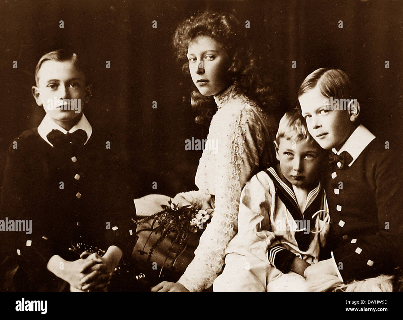 Les enfants du roi George V - Princes Henry John et George et la princesse Mary Banque D'Images