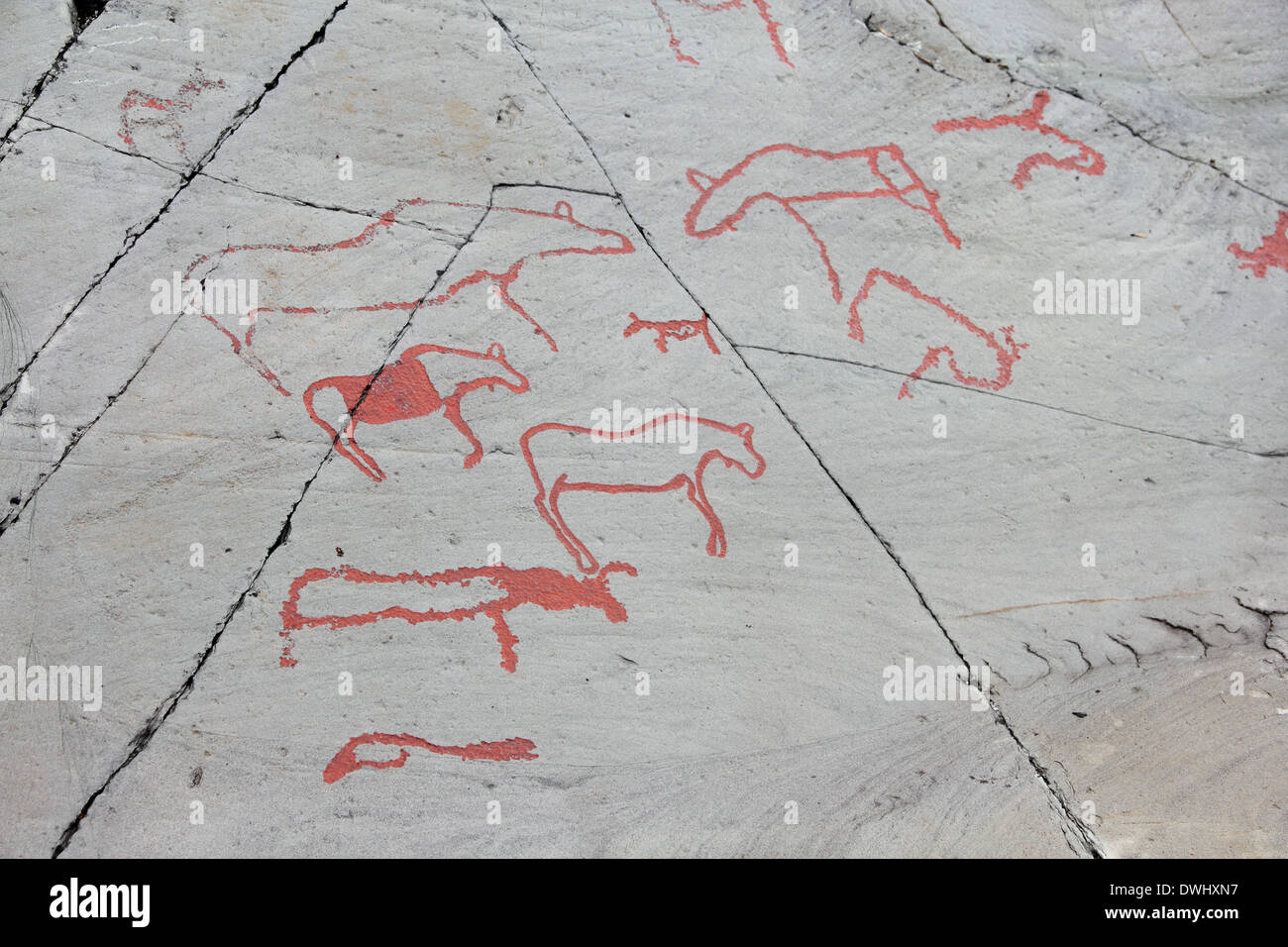 Gravures rupestres d'Alta, Norvège Banque D'Images