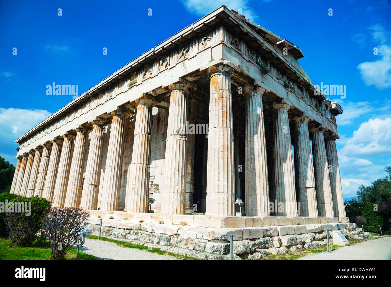 Temple d'Héphaïstos à Athènes, Grèce sur une journée ensoleillée Banque D'Images
