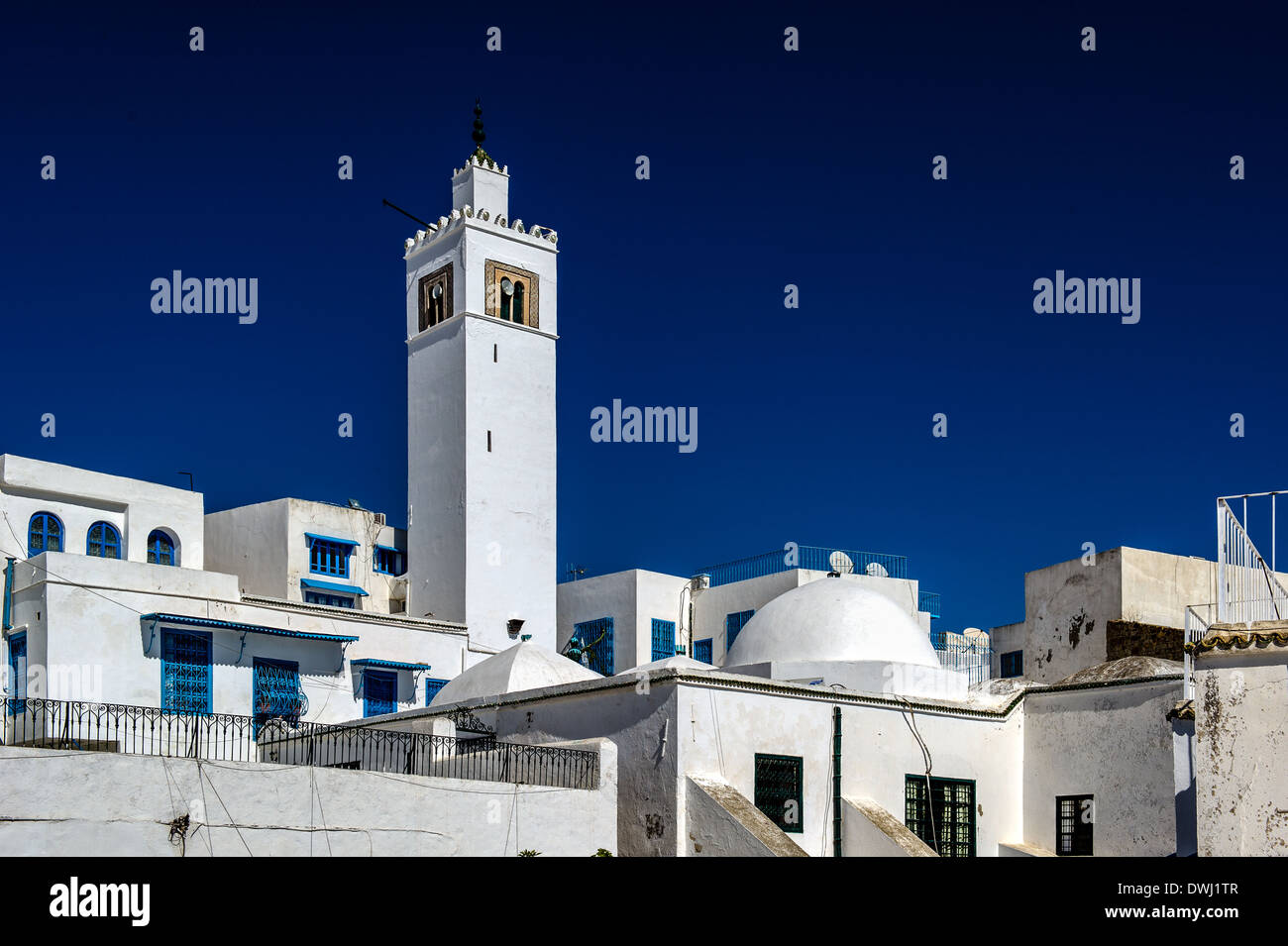 L'Afrique du Nord, Tunisie, Sidi Bou Said. Le livre blanc de la médina. Banque D'Images