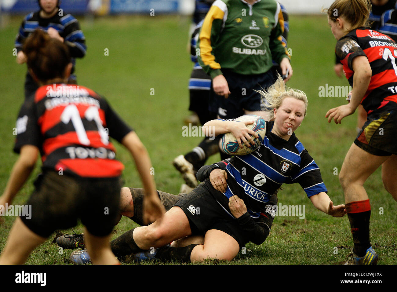 9 mars 2014 : RUGBY Wexford renardes v Tullamore, joué à Park Lane, Wexford renardes Rugby Club, Wexford. Photos Michael Cullen/irlandais Photo.org Banque D'Images