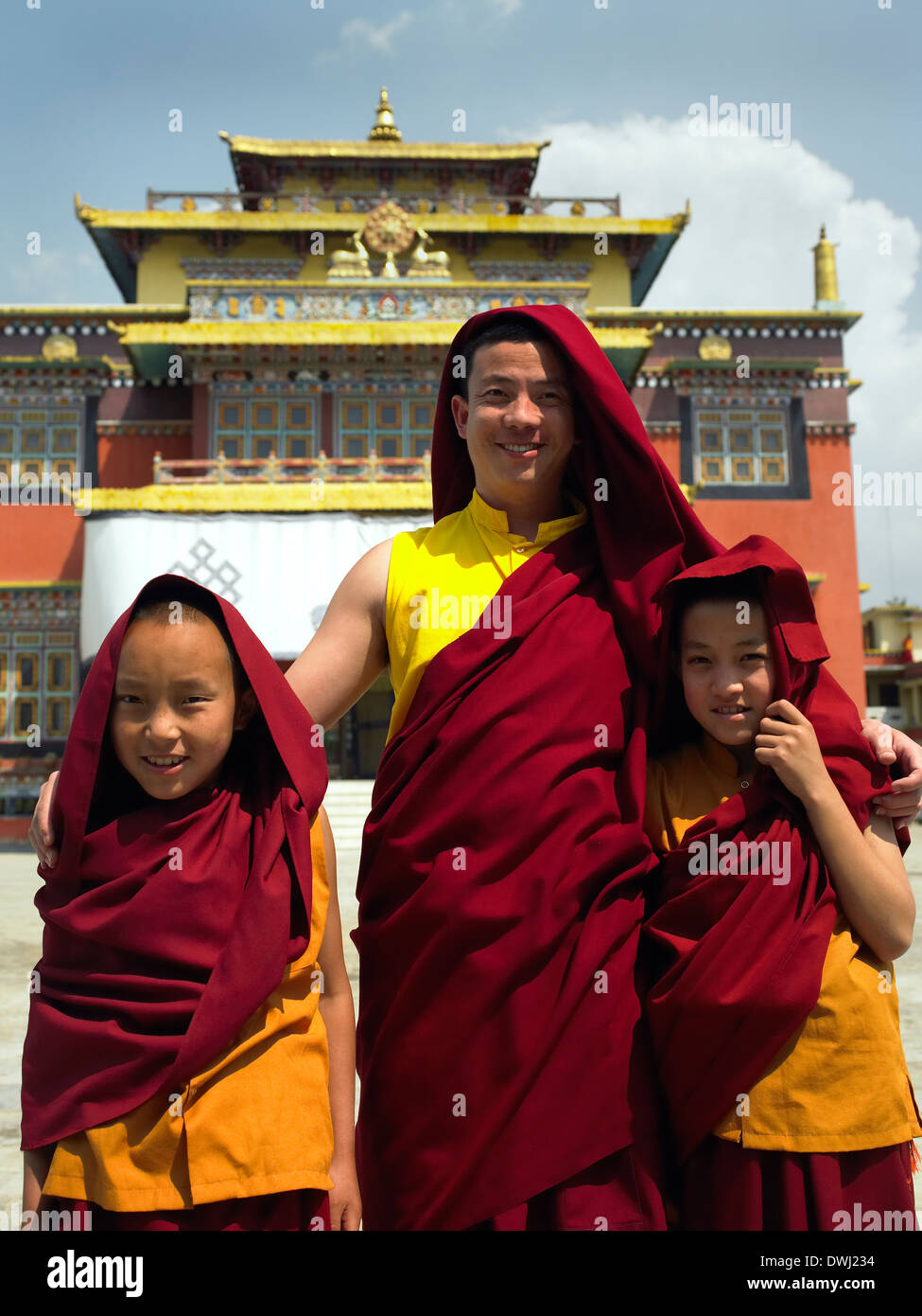Monastère Bouddhiste Boudhanath à Katmandou, au Népal. Banque D'Images