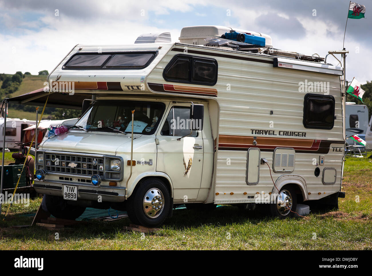 Chevrolet motor-caravane à un spectacle en anglais Banque D'Images